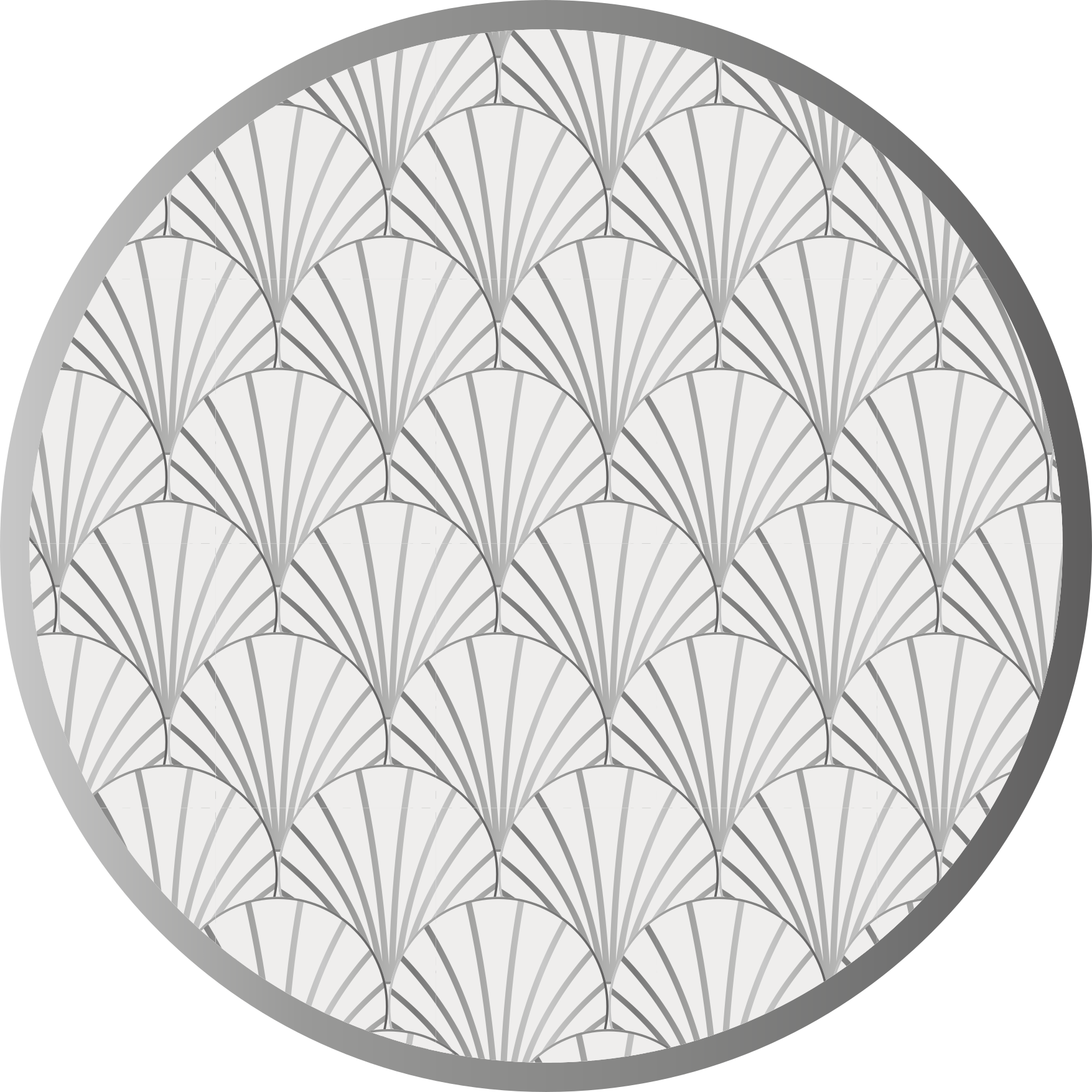 Art deco white shells pattern tile carpet - TenStickers