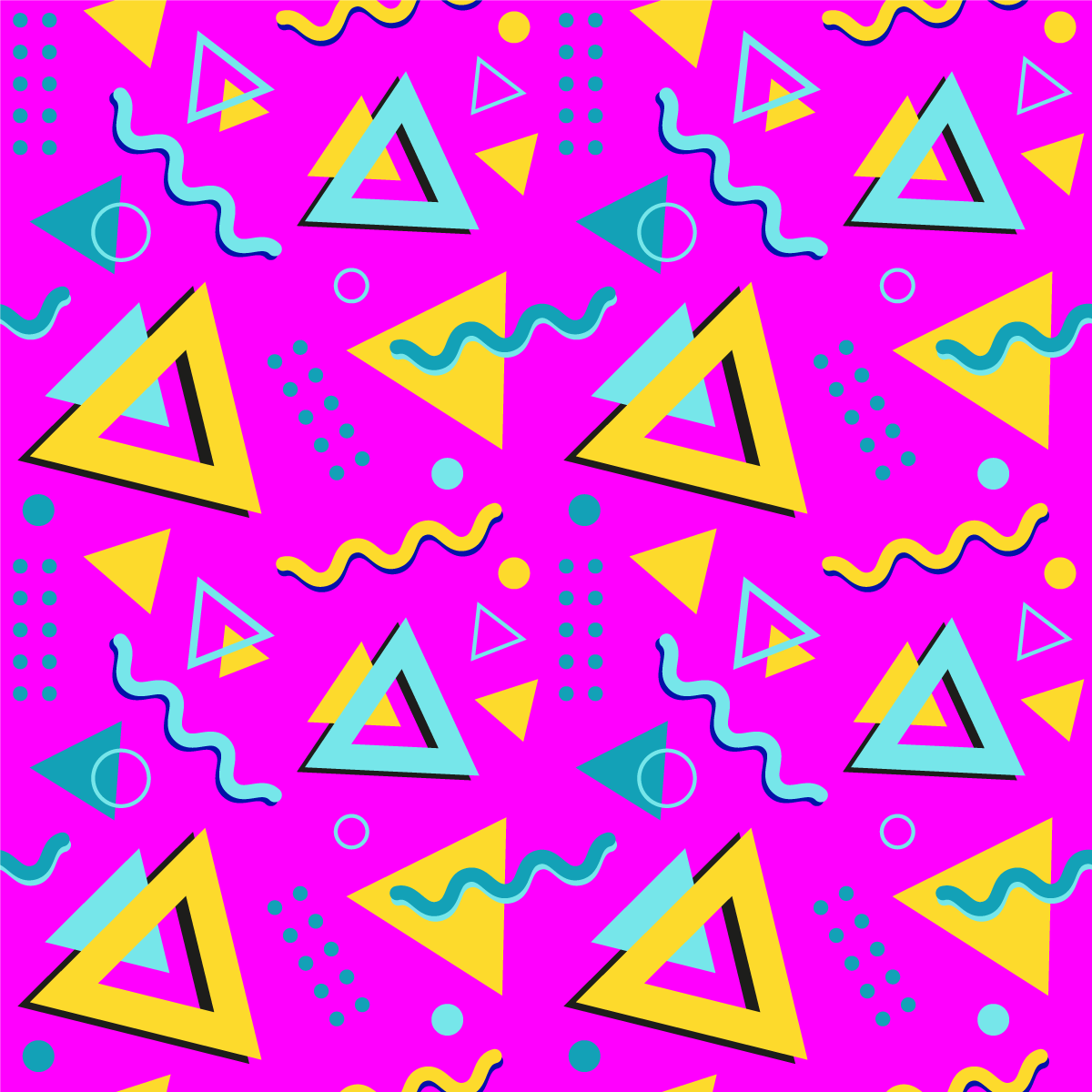 1980s memphis pattern geometric vinyl rug - TenStickers