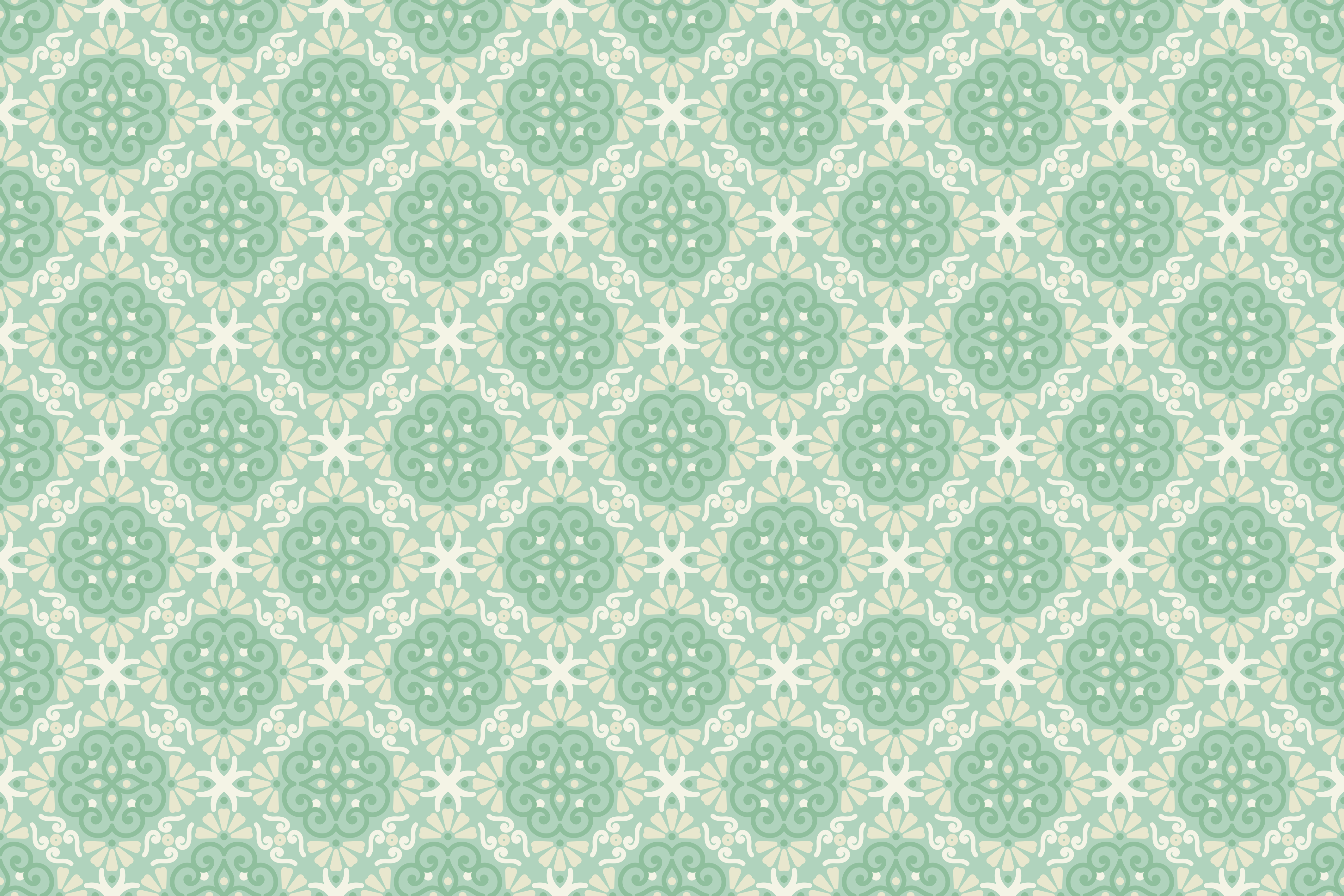Green tile pattern nordic vinyl rug - TenStickers