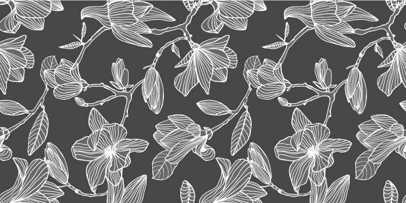 Graceful Botanical Elements floral vinyl rug - TenStickers