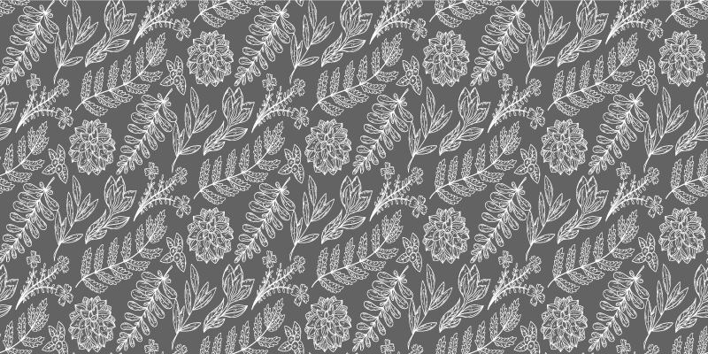 Floral vinyl rug with botanical leaf design - TenStickers
