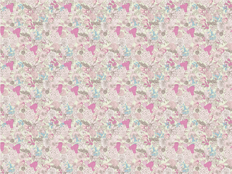 Floral Ice Cream Pattern carpet roses - TenStickers