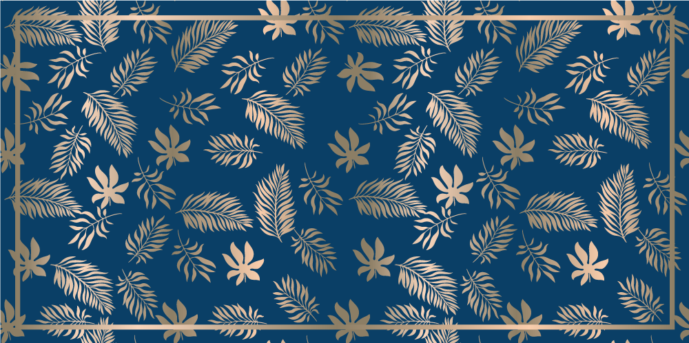 Tropical Leaf Pattern floral vinyl rug - TenStickers