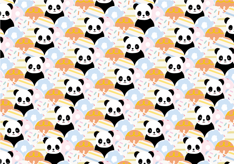 Panda Playground Pattern kids rug - TenStickers