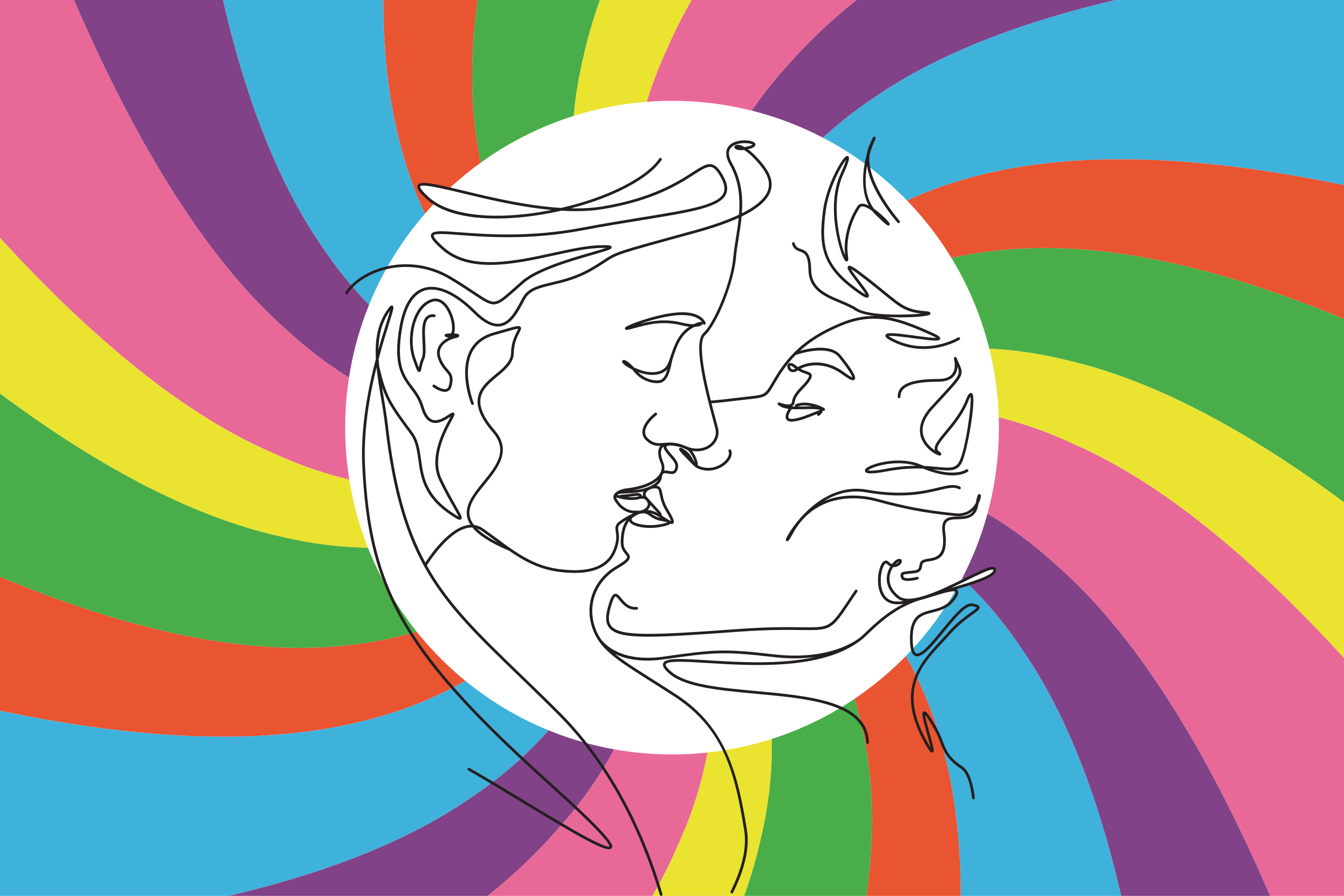 Colorful Kiss Silhouette kids rug - TenStickers