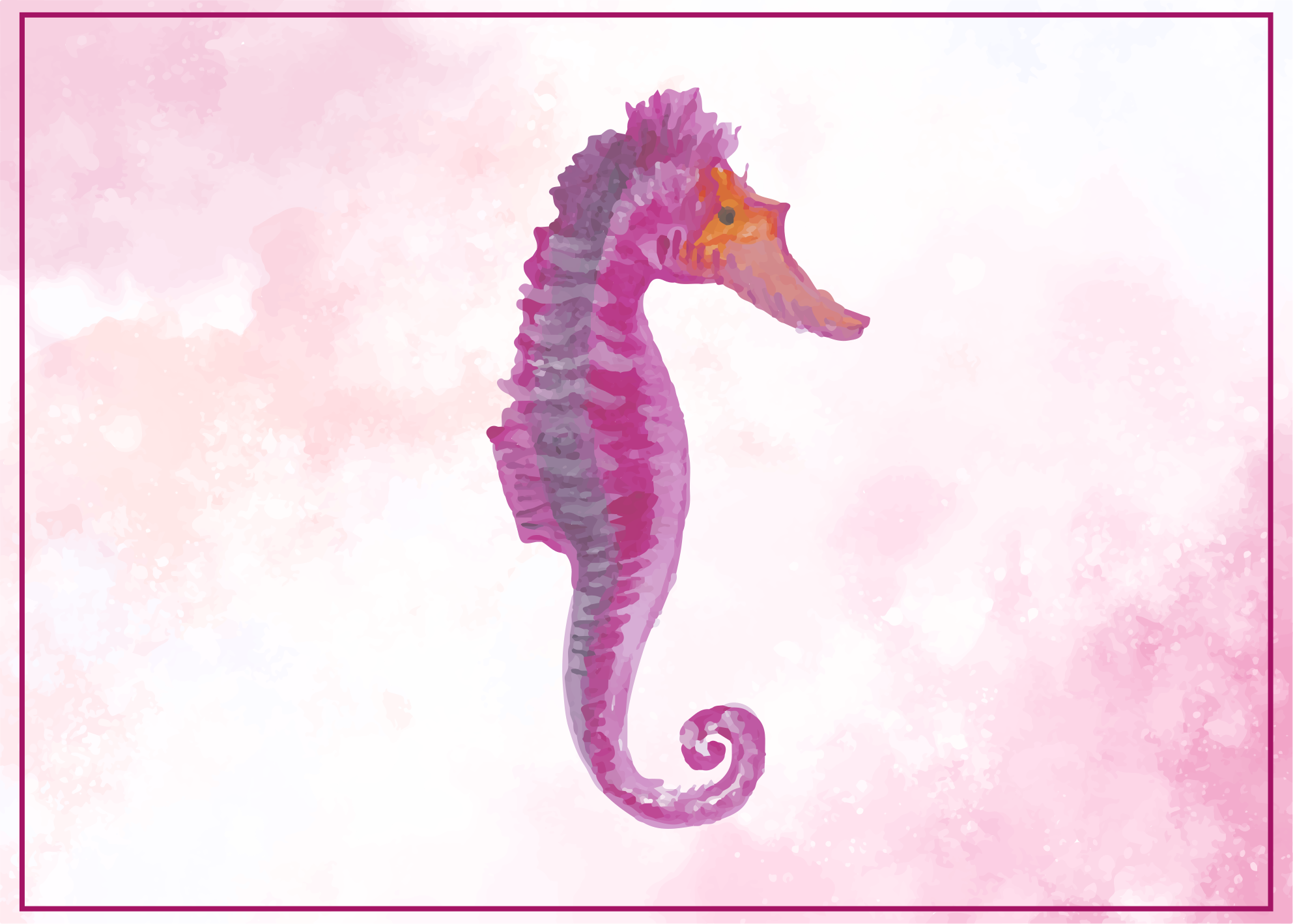 Seahorse Illustration animal mat - TenStickers