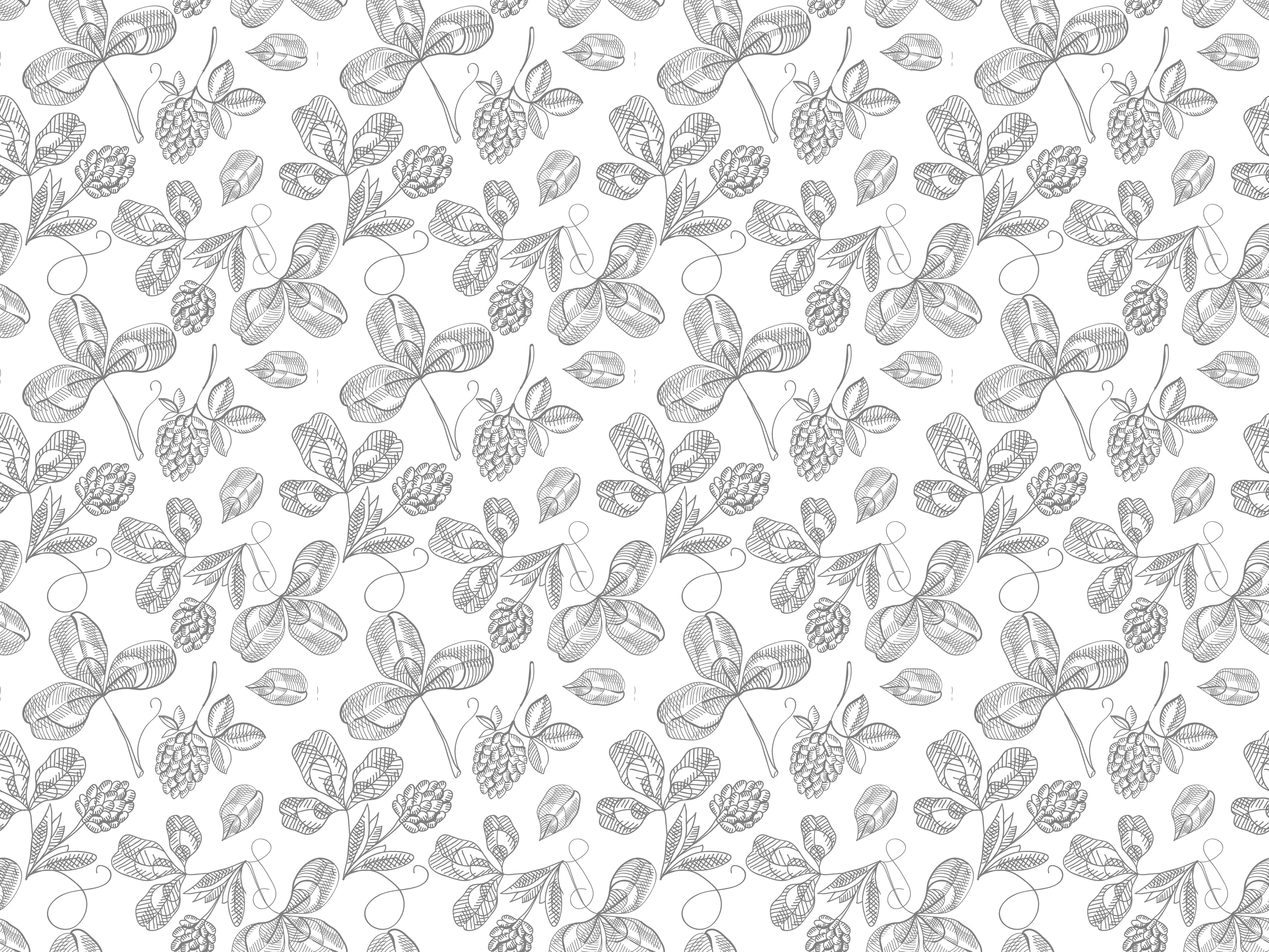 Botanical Lineart floral rug - TenStickers