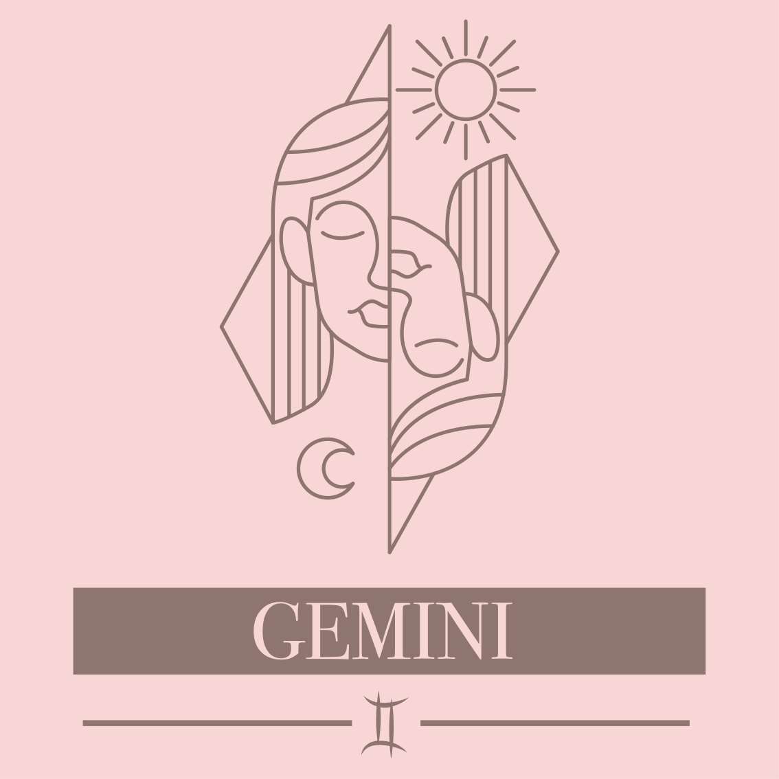 Gemini Themed Design custom rug - TenStickers