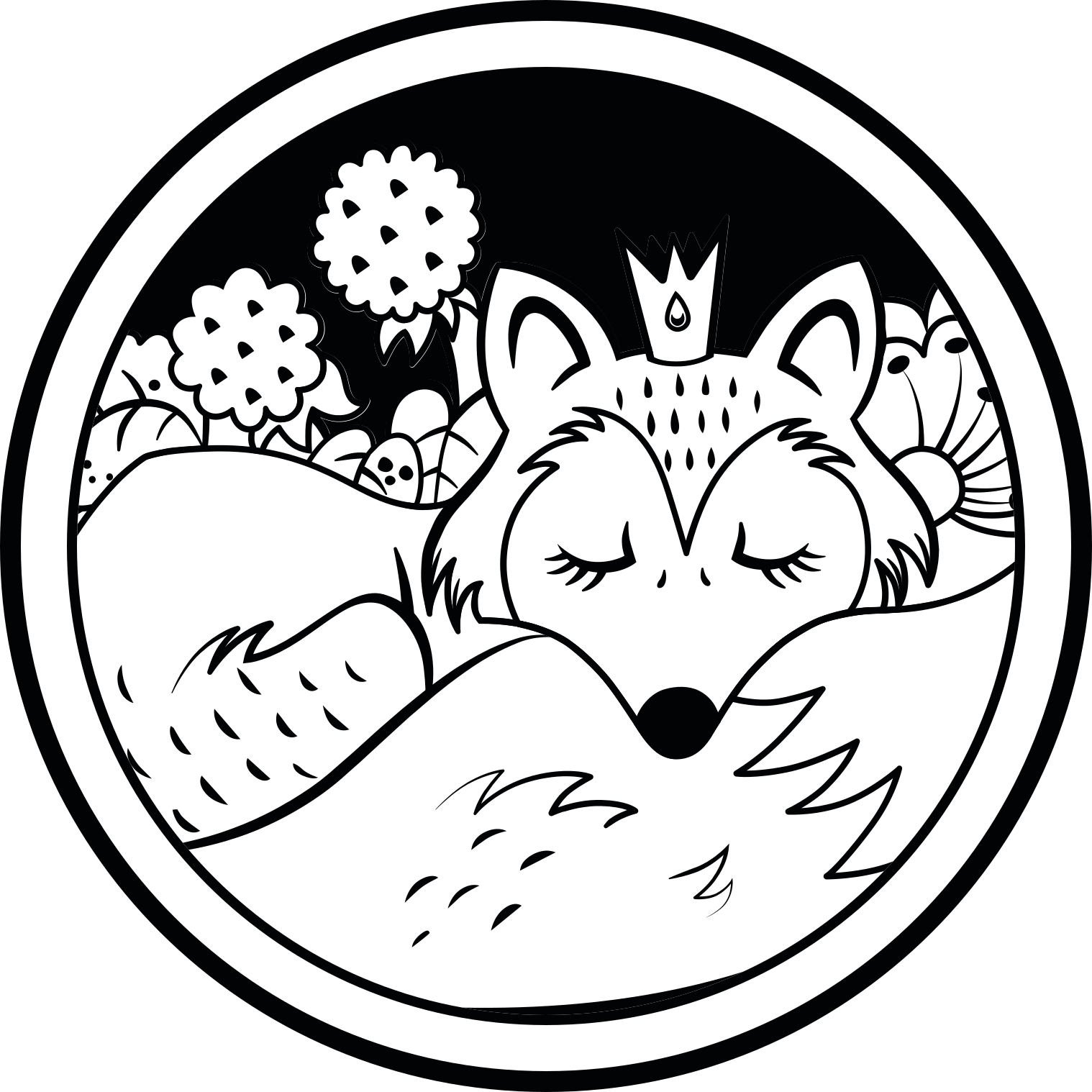 Sleeping Fox Circle animal mat - TenStickers