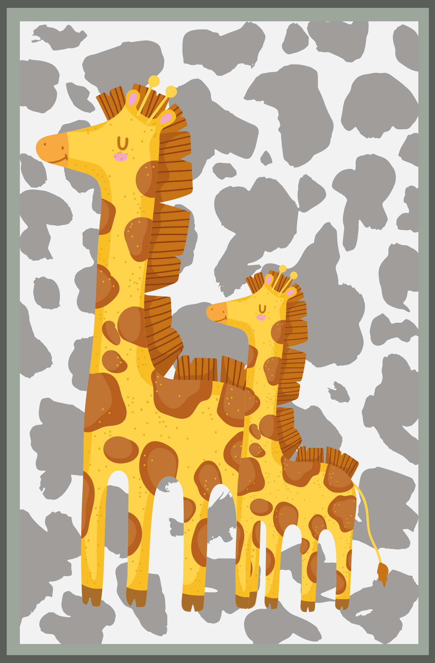 Giraffe Family Motif playroom carpet - TenStickers