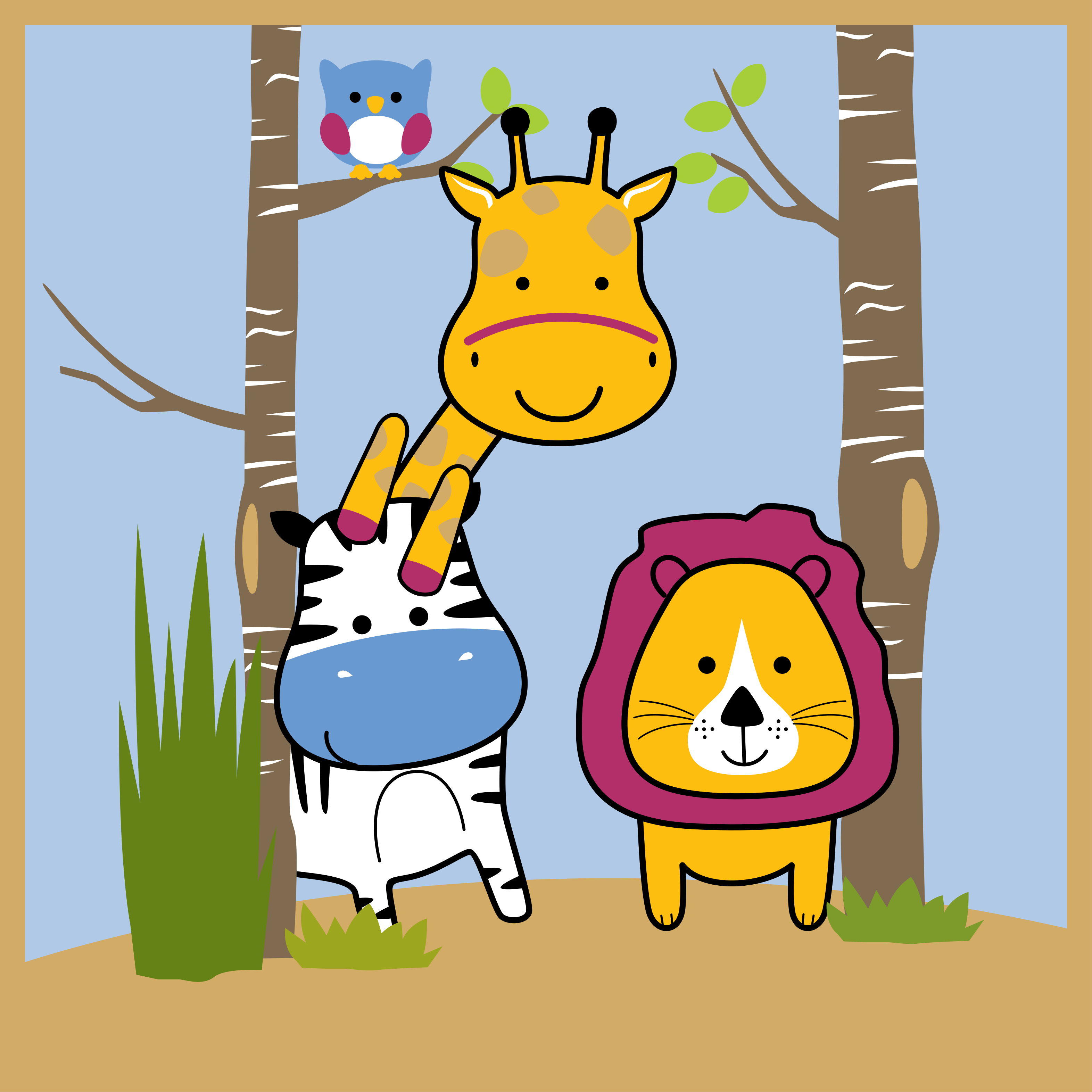 Animal Characters playroom carpet - TenStickers