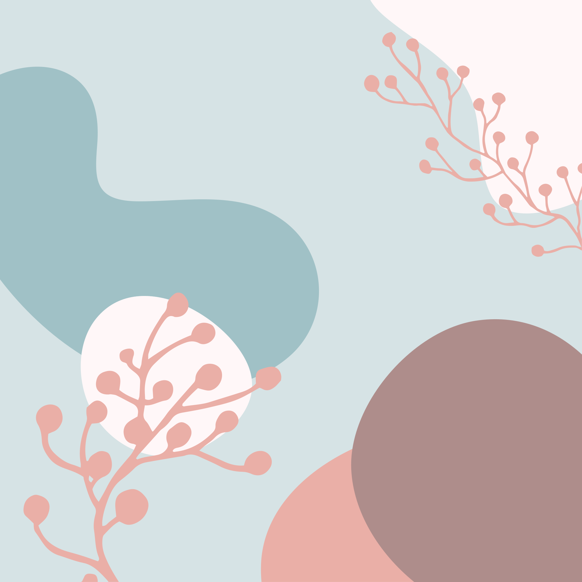 Abstract Botanical Shapes floral vinyl rug - TenStickers