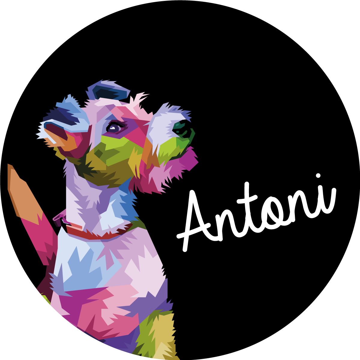 Colorful Canine Portrait custom vinyl rug - TenStickers