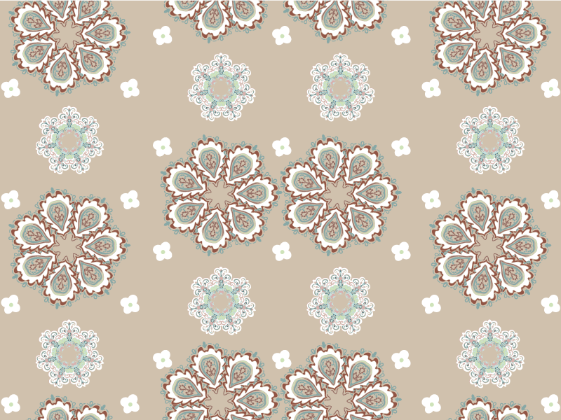 Mosaic Floral Elegant Pattern floral rug - TenStickers