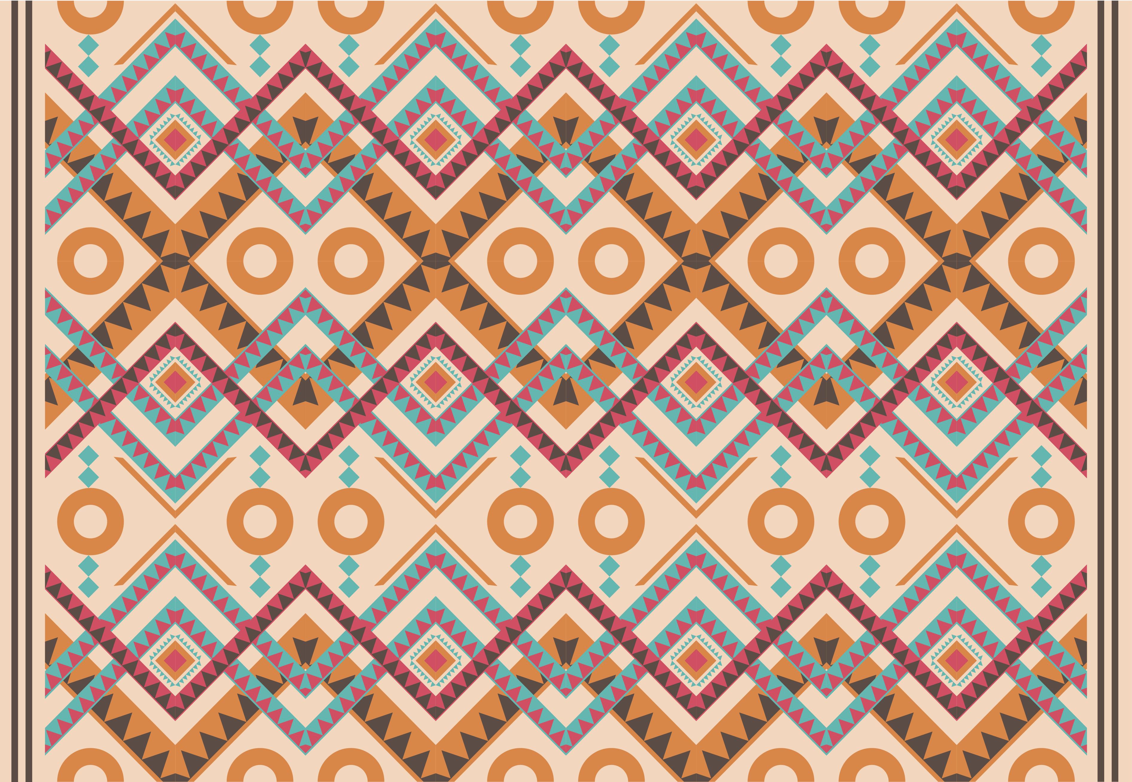 Multicolored diamonds pattern ethnic rug - TenStickers