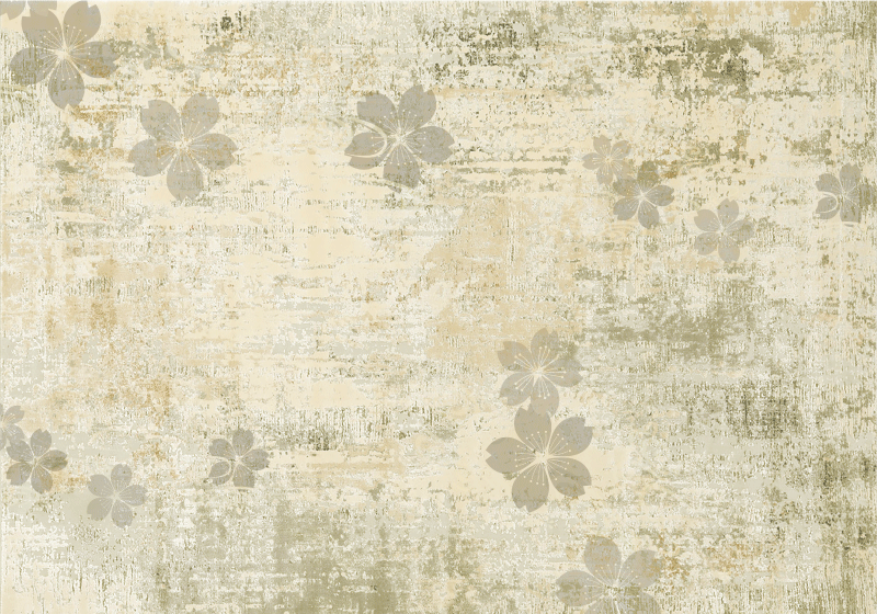 Subtle floral elegance living room vinyl rug - TenStickers