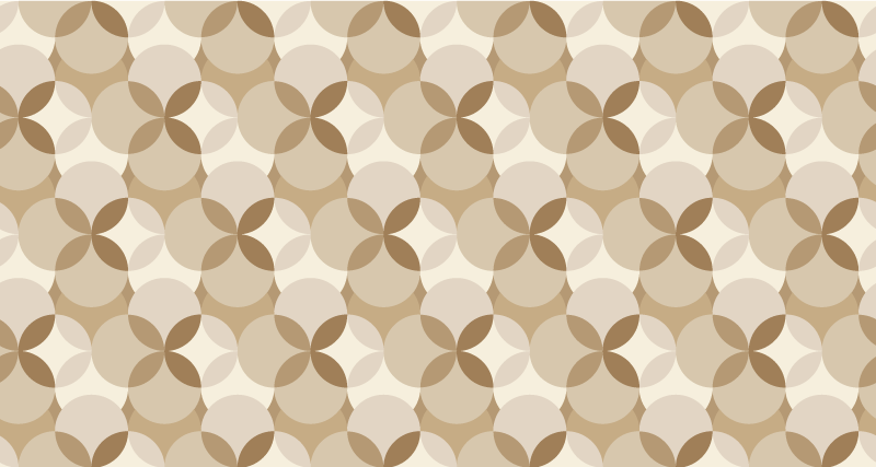 Circles beige vinyl rug - TenStickers