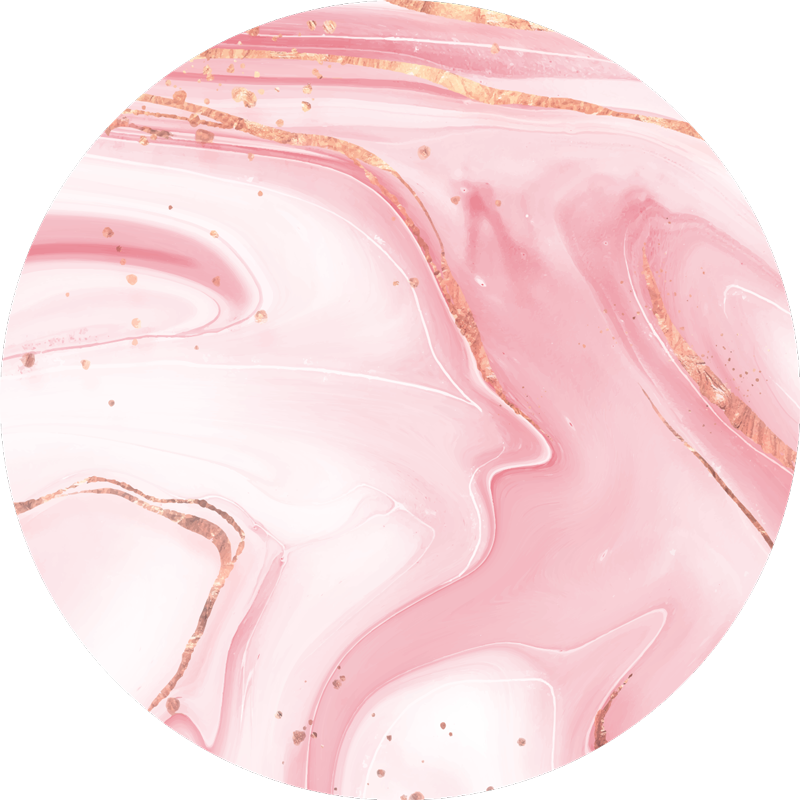 Round shaped pink & white colors marble vinyl rug - TenStickers