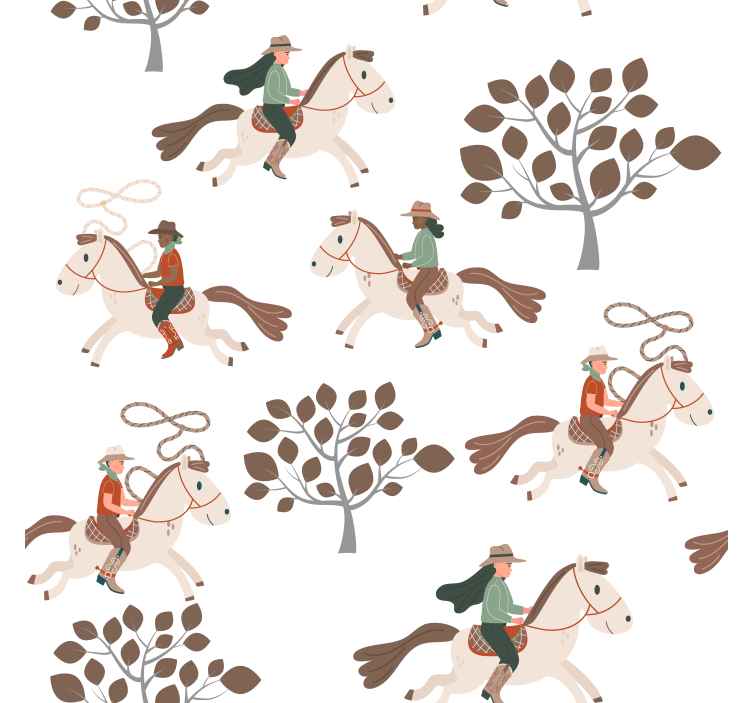 Riding in the forest horses wallpaper - TenStickers