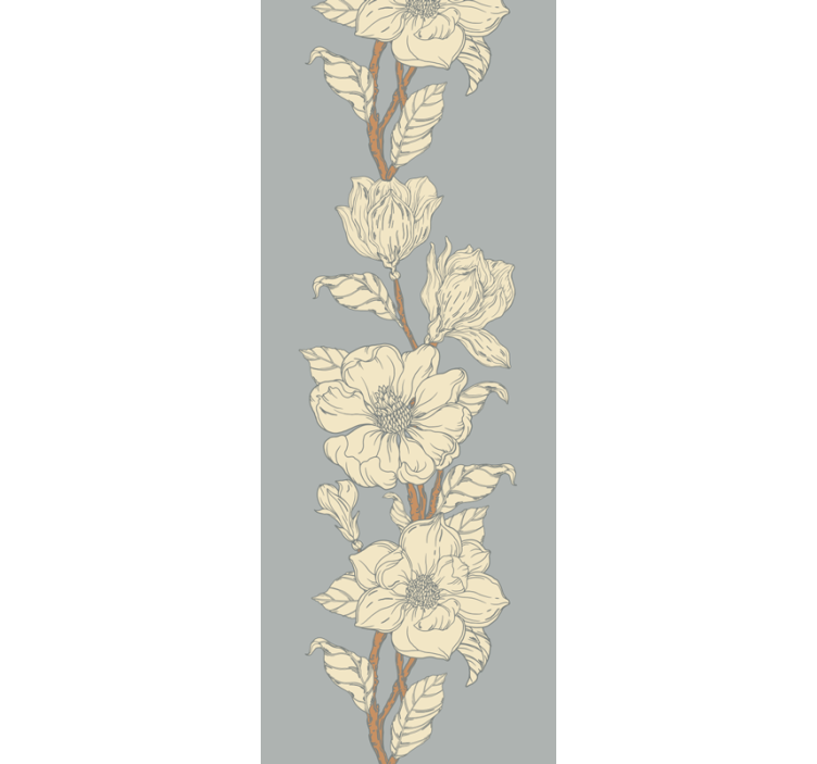 Floral wallpaper with elegant floral stripes - TenStickers