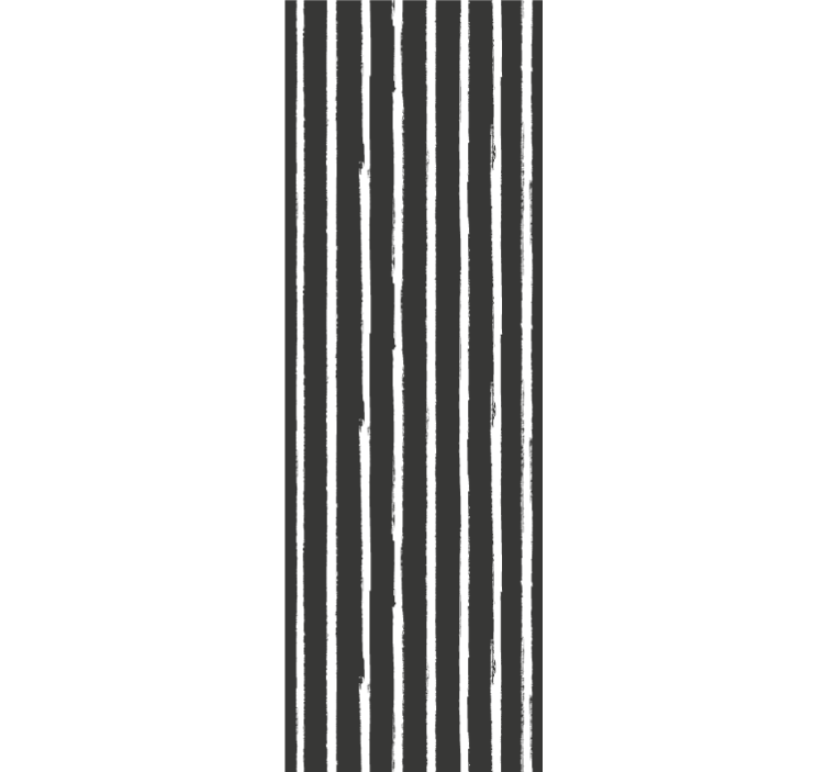 Black and white painted motif wallpaper striped - TenStickers