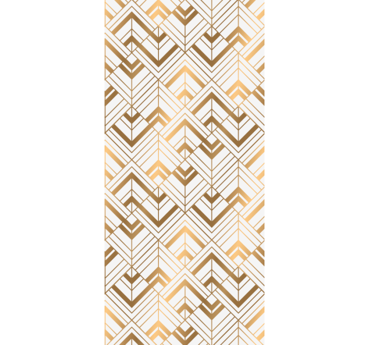 Stylish white an golden motif wallpaper geometric - TenStickers