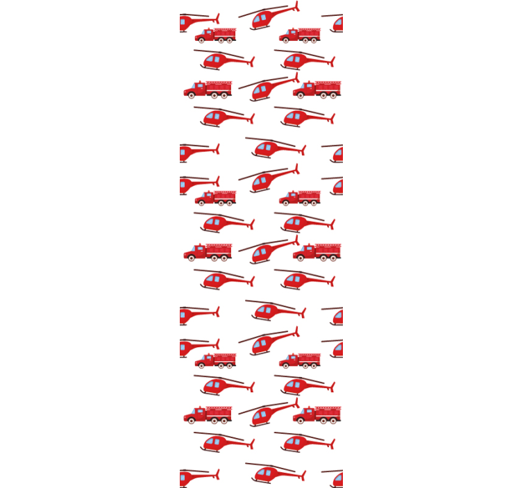 Red helicopter fun wallpaper childrens room - TenStickers