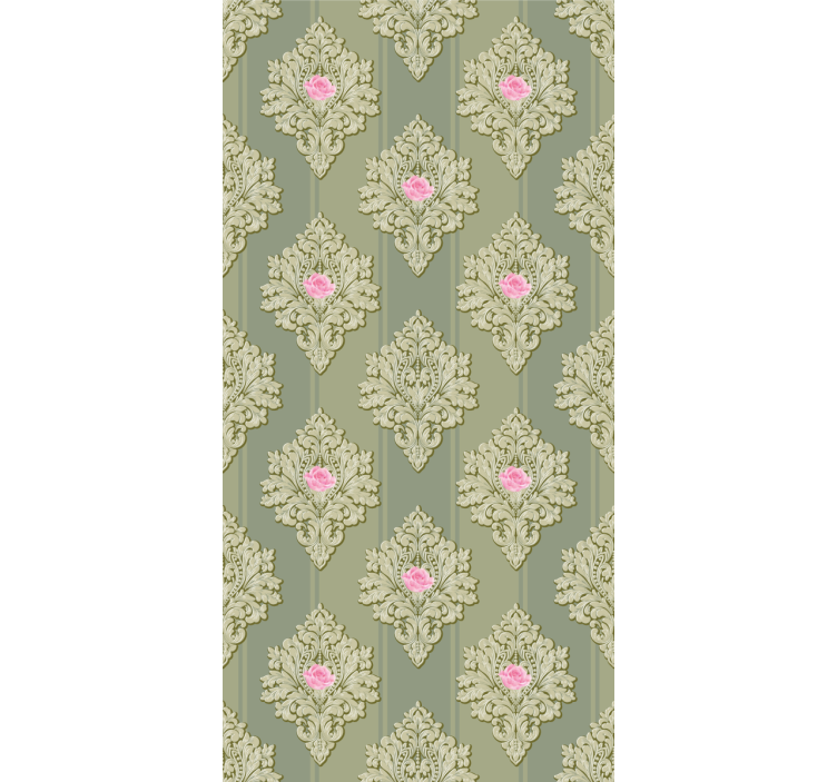 Floral wallpaper with rose floral details - TenStickers