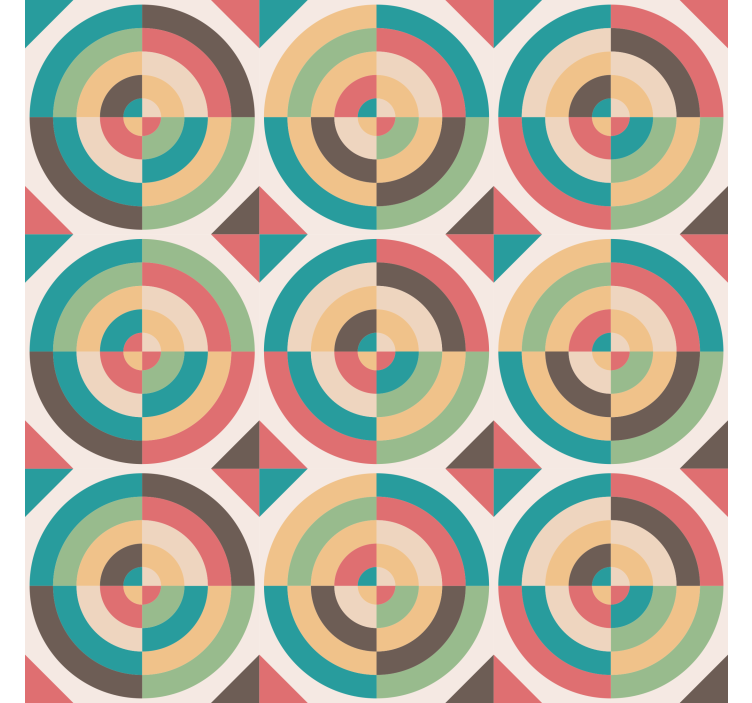 Wallpaper geometric retro abstract shapes - TenStickers