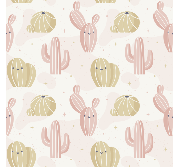 Nature wallpaper cute cactus design - TenStickers