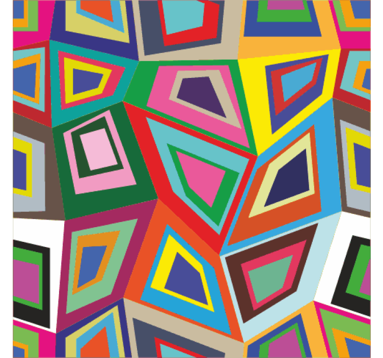 Retro wallpaper in colorful irregular squares - TenStickers