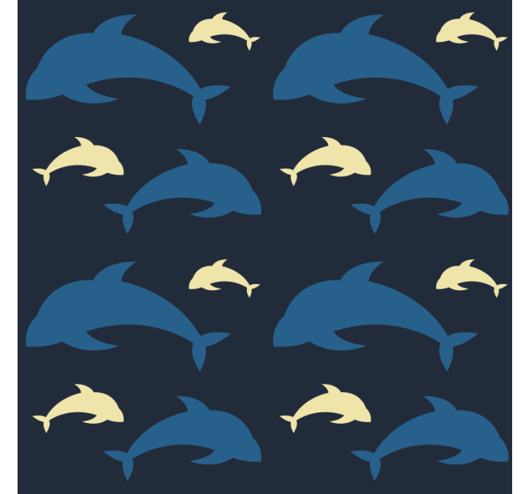 Wall paper in bedroom 3 dolphins in the sea - TenStickers
