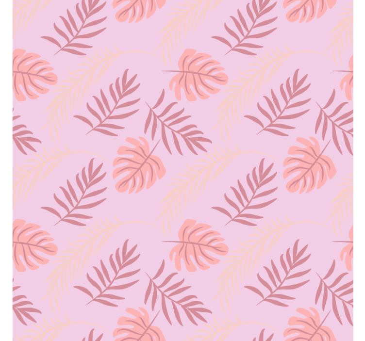 Wall paper in bedroom pink tropical leaf design - TenStickers