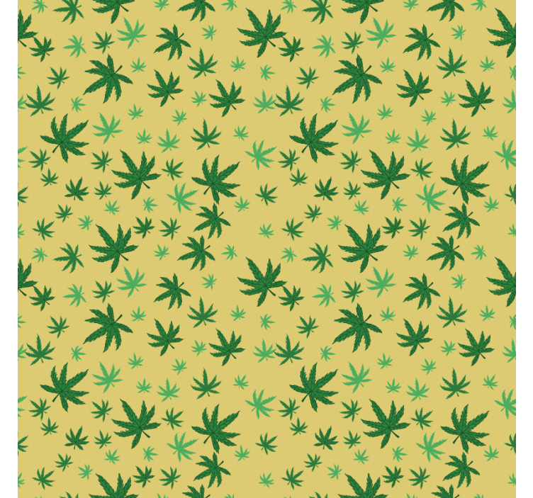 Seamless cannabis pattern wall paper in bedroom - TenStickers