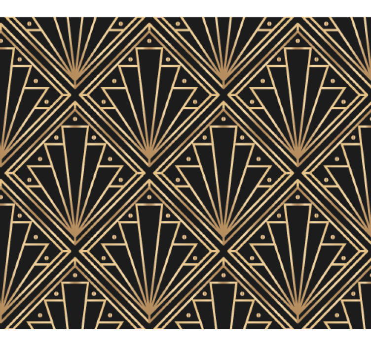 Textured wallpaper in golden and black squared design - TenStickers