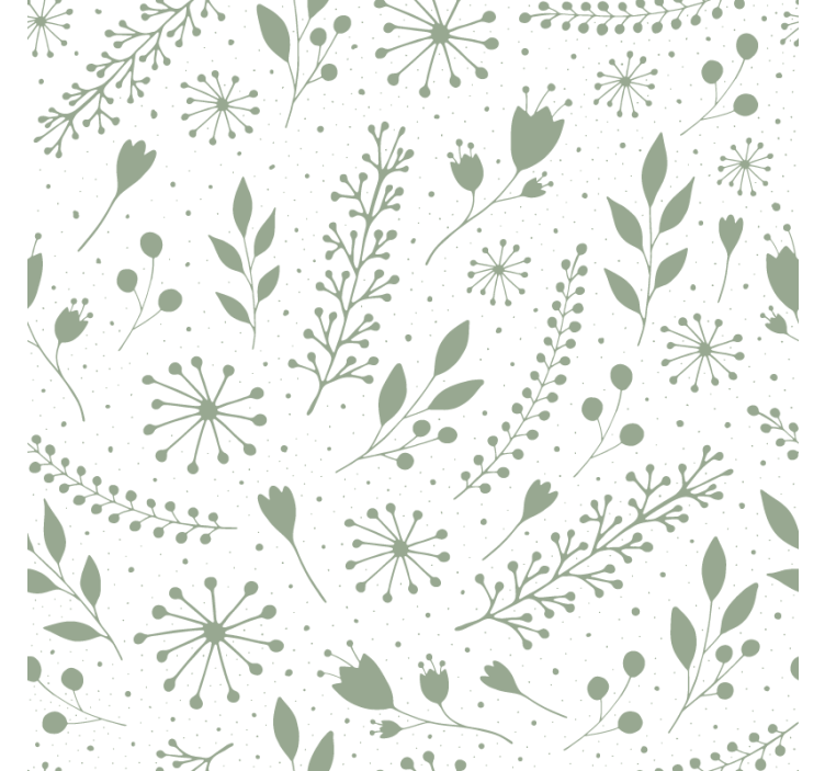 Living area wallpaper sweet green leaves design - TenStickers