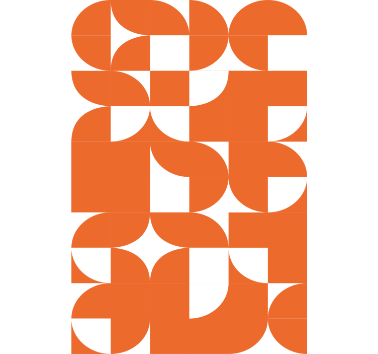 Textured wallpaper with orange circle geometric pattern - TenStickers