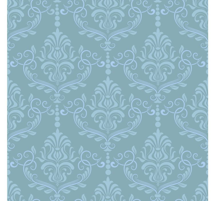 Blue elegant baroque wall paper in bedroom - TenStickers