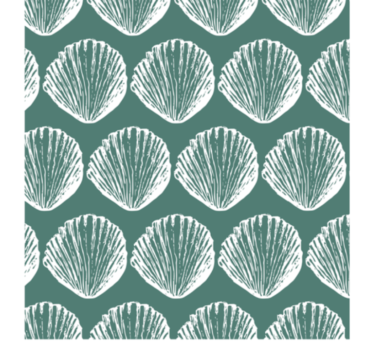 Animals wallpaper retro seashell design - TenStickers