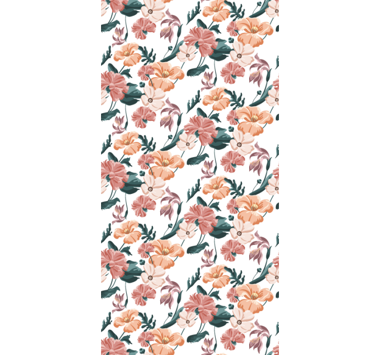 Wall paper in bedroom beautiful pastel flower pattern - TenStickers