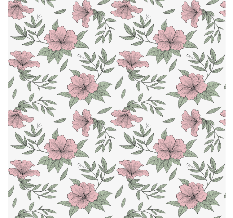 Wall paper in bedroom floral patterned design - TenStickers