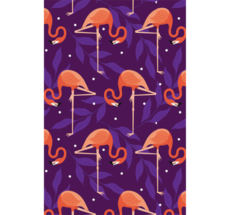 Birds in wallpaper featuring pink tropical flamingos - TenStickers