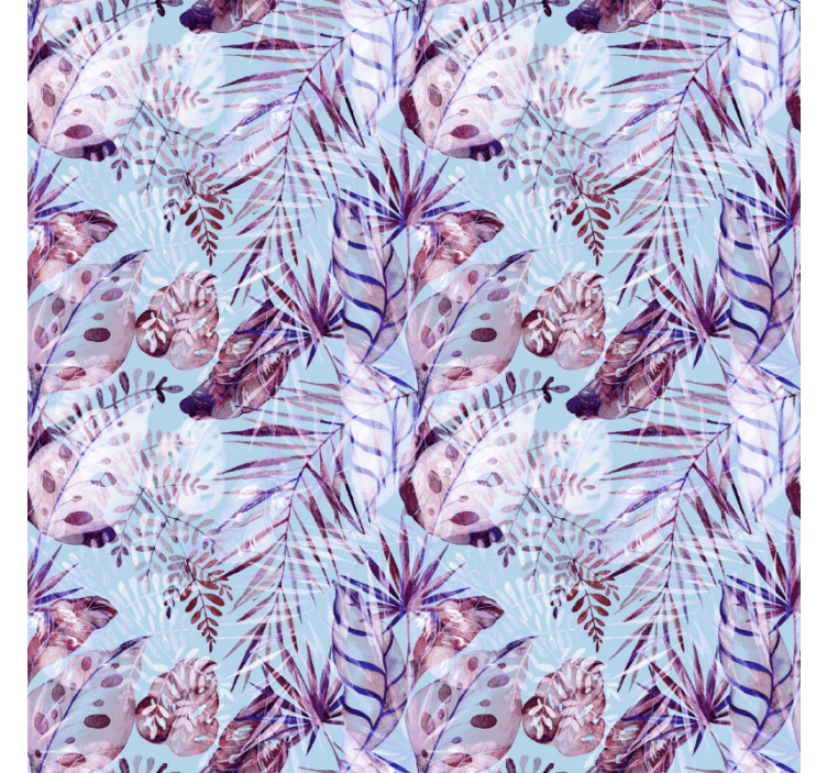 Floral foliage illustrations wall paper in bedroom - TenStickers