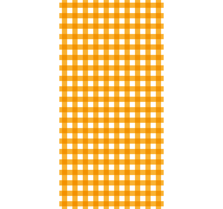 Hallway wallpaper in orange and white patterned squares - TenStickers