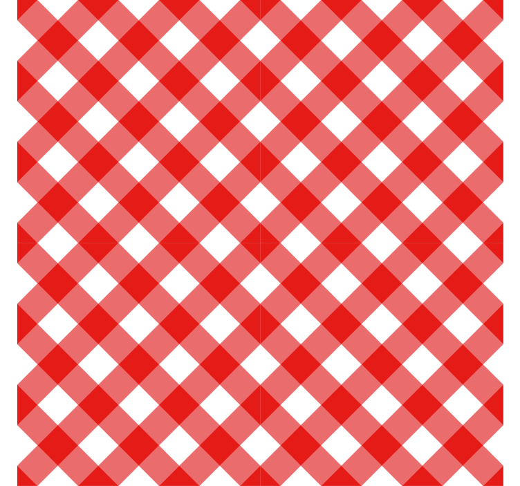 Hallway wallpaper in red and white patterned squares - TenStickers