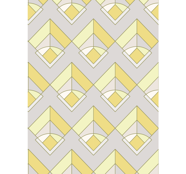 Wallpaper geometric yellow and gray design - TenStickers