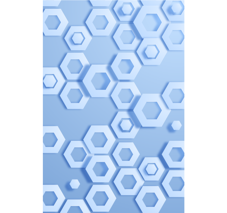 Wallpaper geometric hexagonal blue pattern - TenStickers