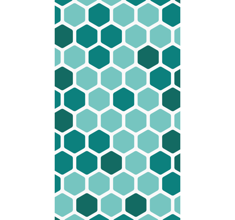 Wallpaper geometric green honeycomb design - TenStickers