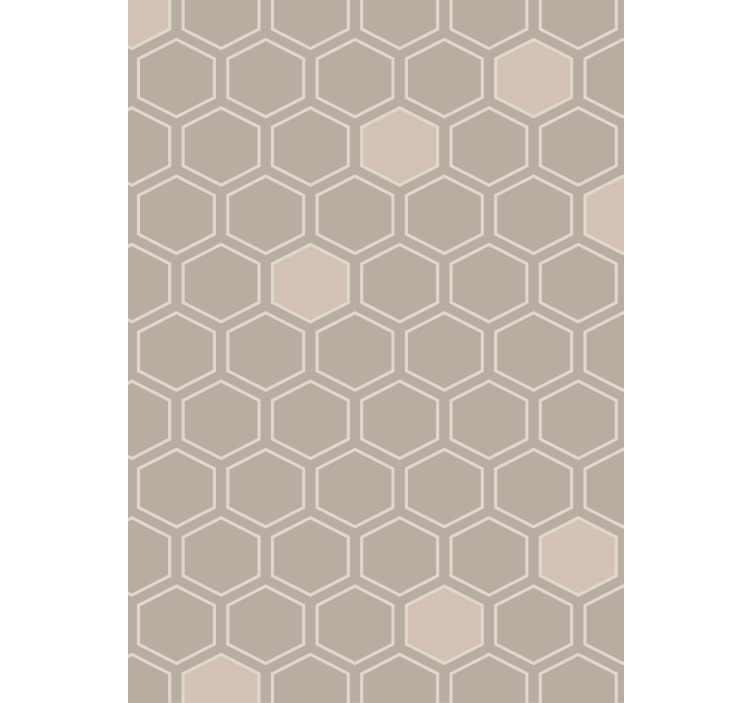 Wallpaper geometric hexagon beige pattern - TenStickers