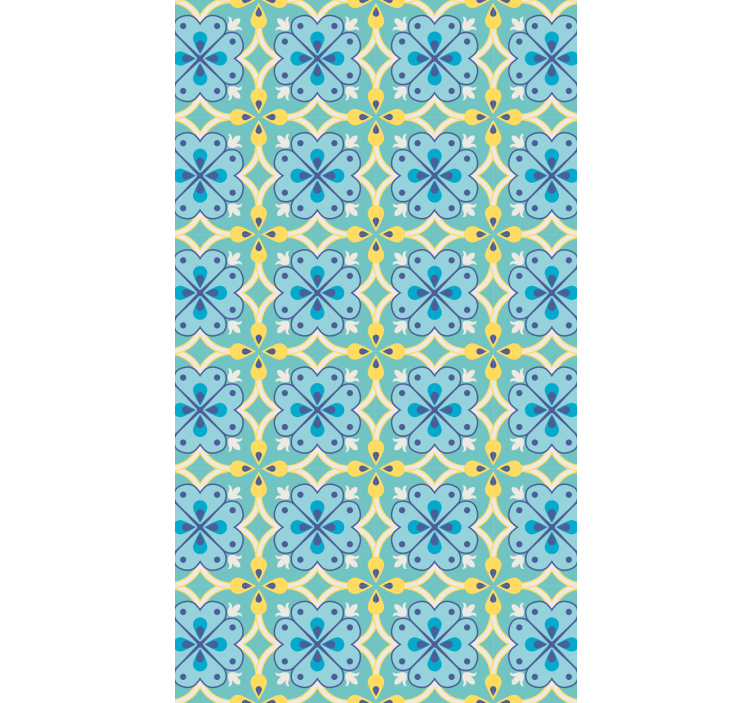 Tile effect wallpaper blooming designs - TenStickers